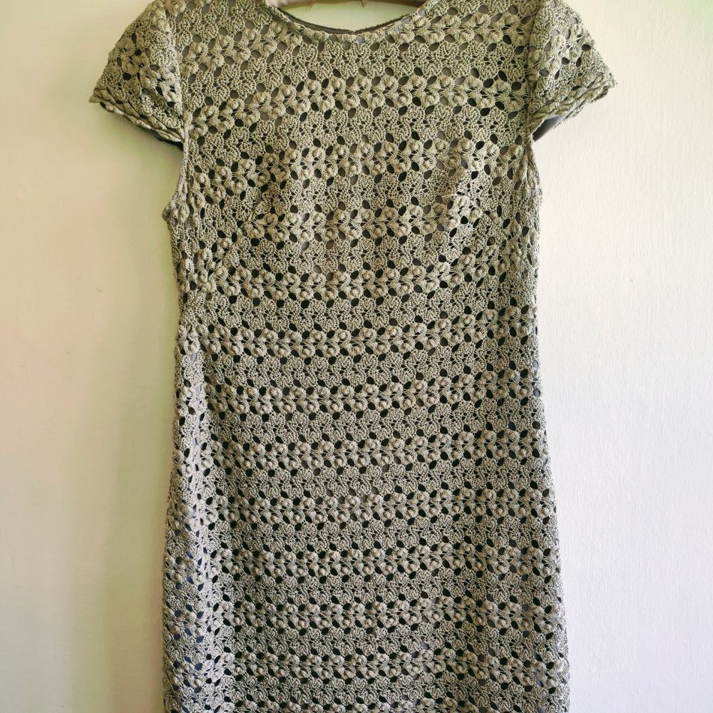 Suzi Chin Maggy Boutique Crochet Dress Bohemian Classic Dainty Size 2 Petite